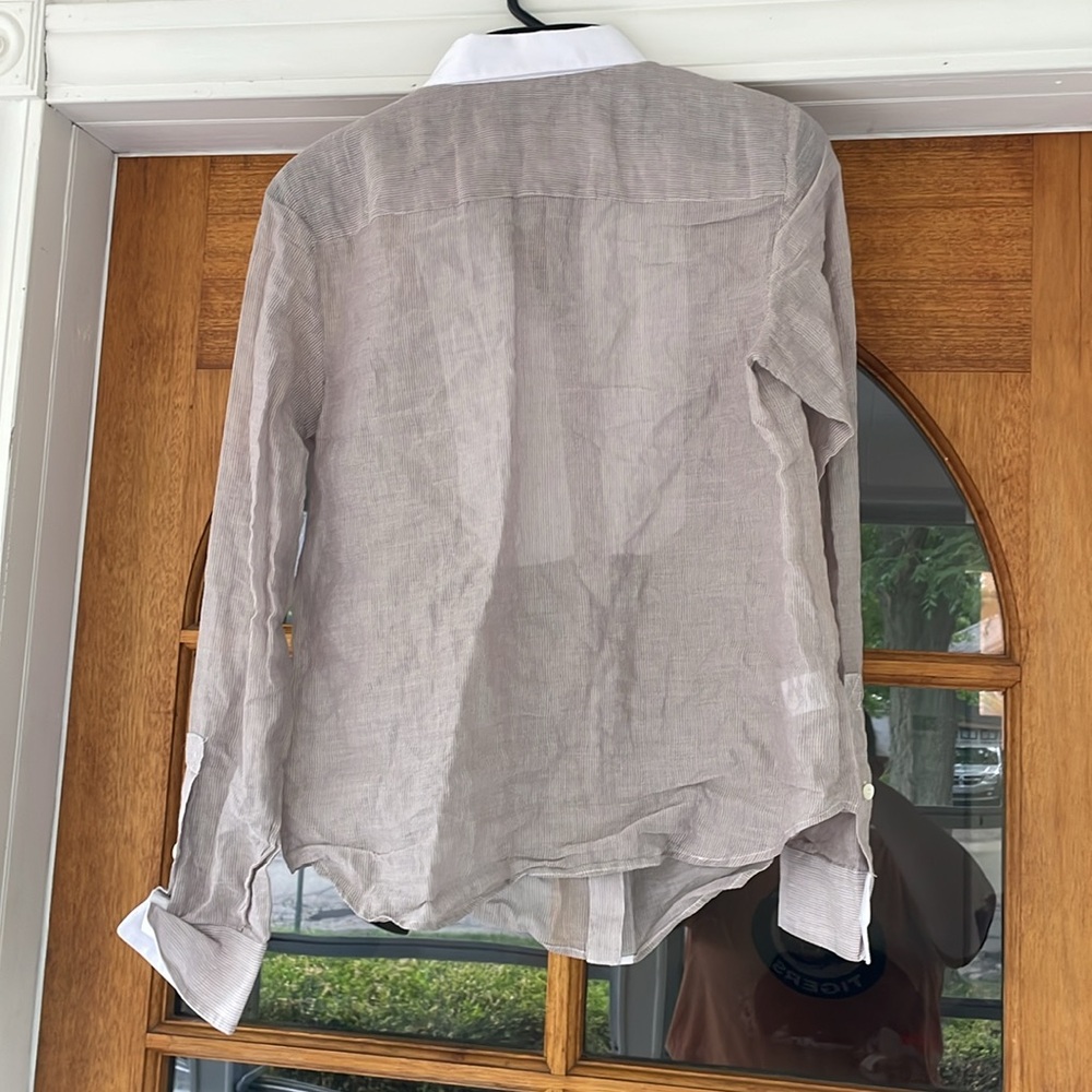 Worth fancy/casual linen shirt in Sand size S - Picture 3 of 5